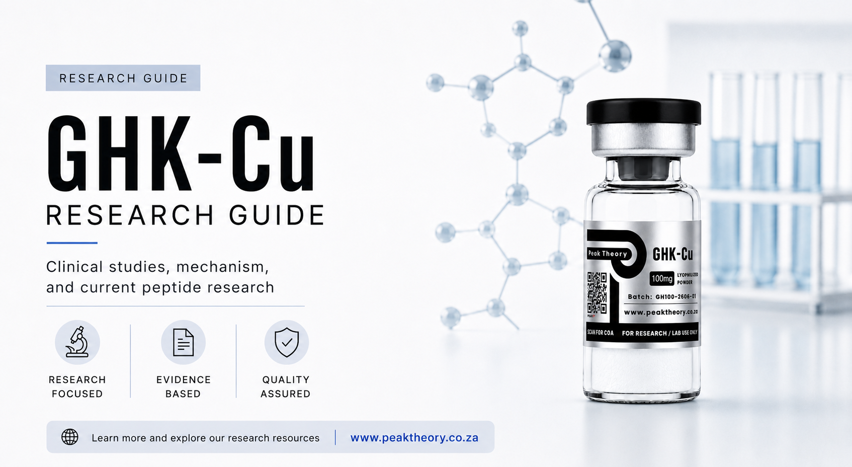 GHK Cu research guide covering copper binding, fibroblast models and extracellular matrix findings