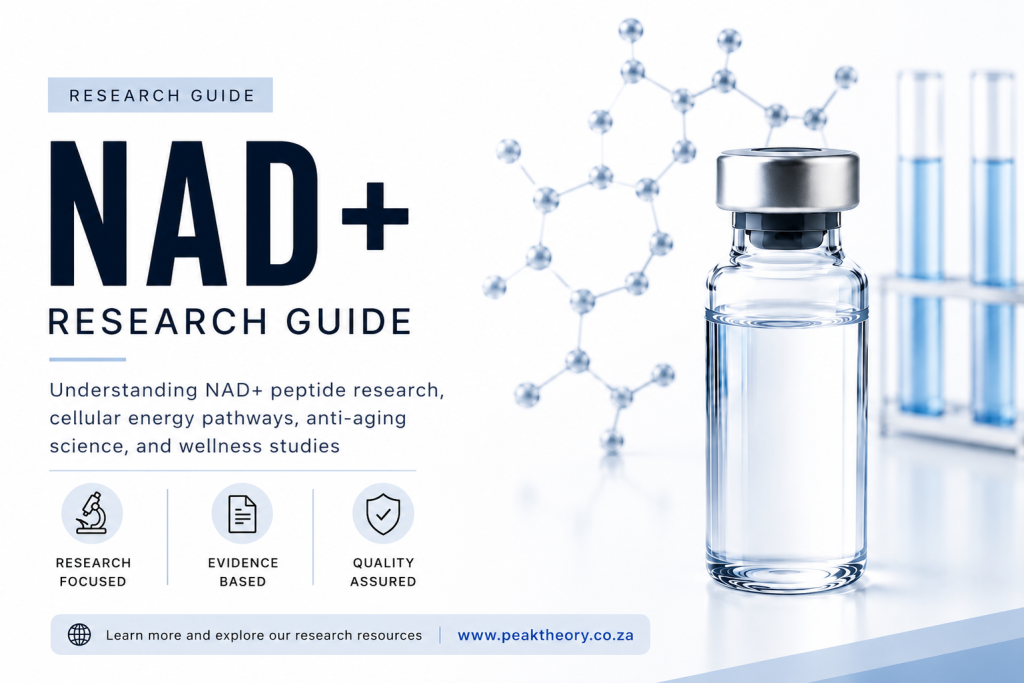 NAD plus research guide exploring cellular energy science, anti aging wellness research, longevity studies, and modern peptide wellness discussions